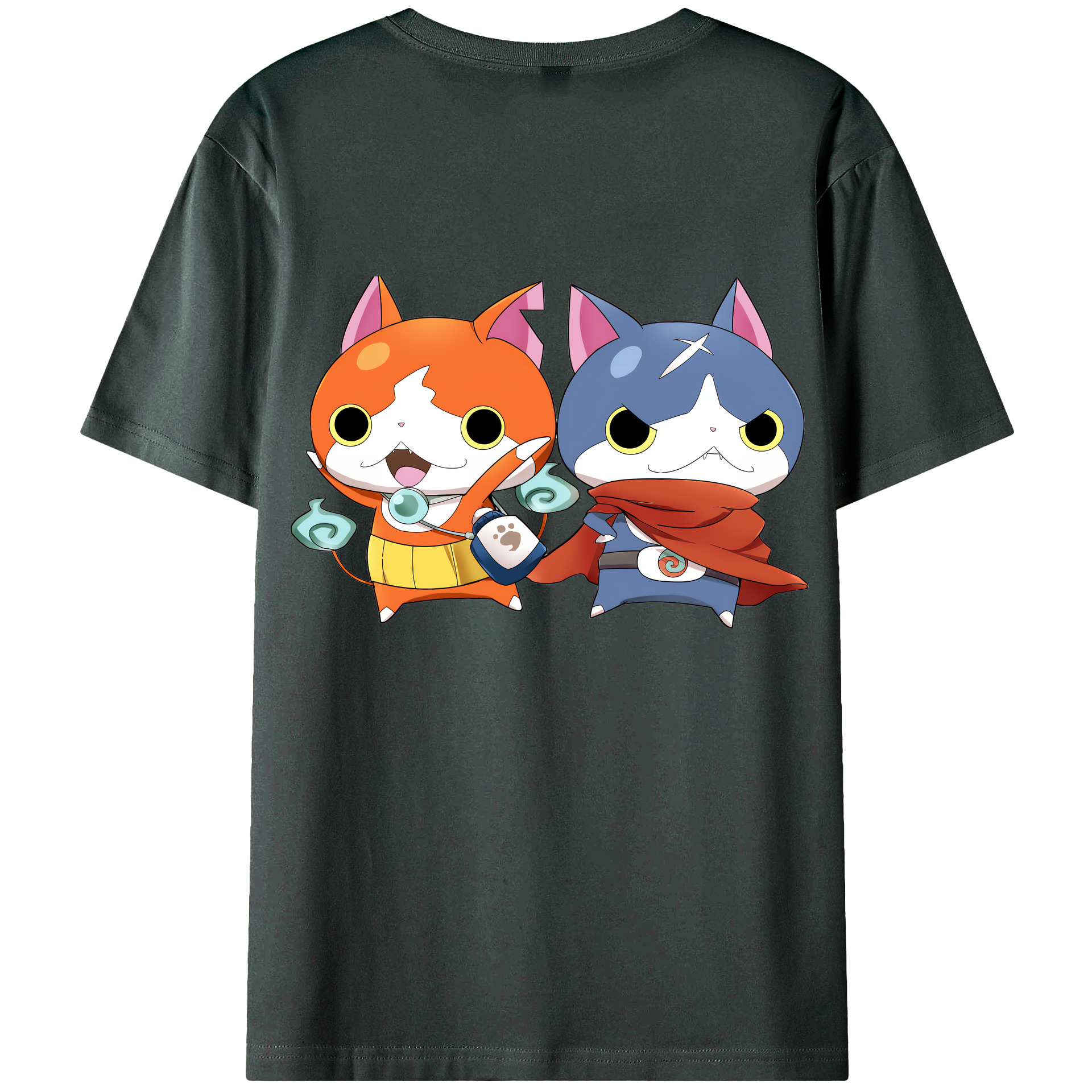 （画像用） 妖怪ウォッチ Yo-kai Watch 綿100％ メンズ半袖Tシャツ（バックプリント） 通気性